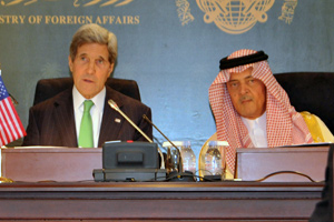 U.S. Secretary of State John Kerry and Saudi Foreign Minister Saud al-Faisal hold a joint news conference after a meeting in Jeddah, Saudi Arabia, on June 25, 2013. Photo: U.S. State Department.
