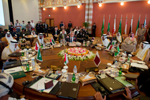 Secretary of Defense Chuck Hagel speaks at the Gulf Cooperation Council Defense Ministerial.