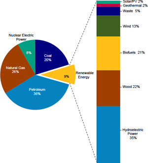 Renewable Energy as Share of Total Primary Energy Consumption, 2011. Source: U.S. Energy Information Association. 