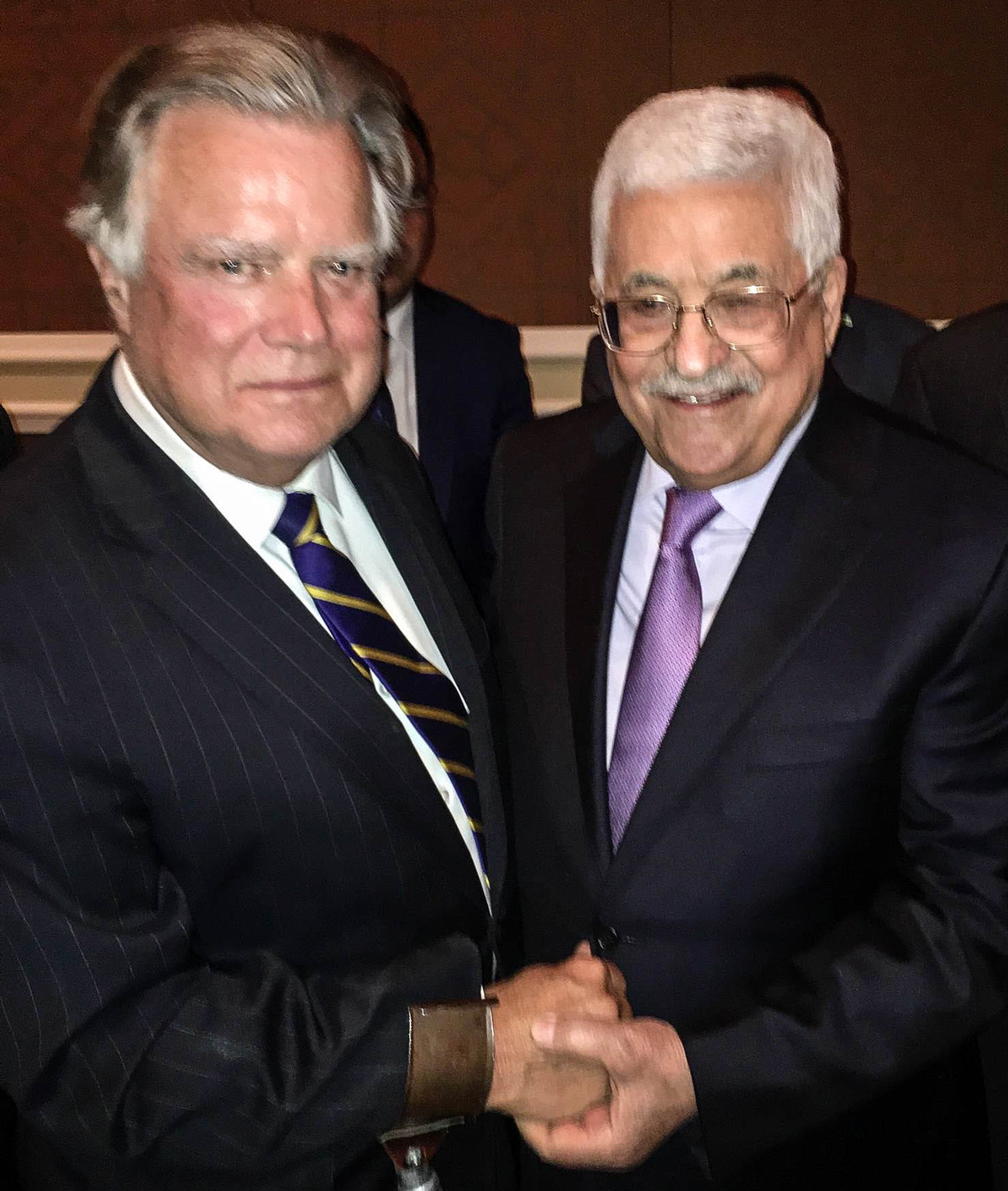 Dr. John Duke Anthony with Mahmoud Abbas.