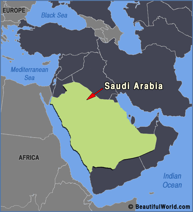 Саудовская аравия расположена