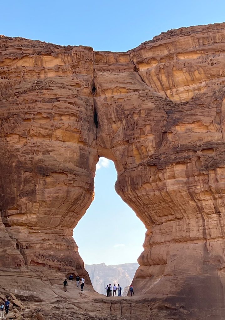 a jar-shaped hole in a rocky cliff