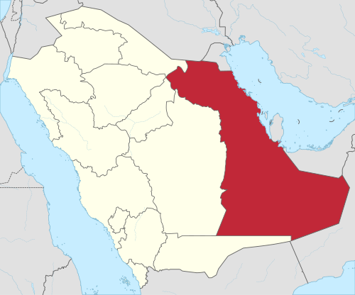 map of saudi arabia with the eastern province highlighted in red