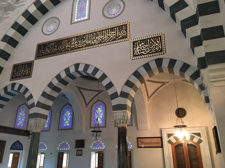 Inside the mosque.