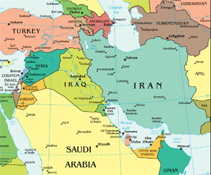 Iran and its neighbors.