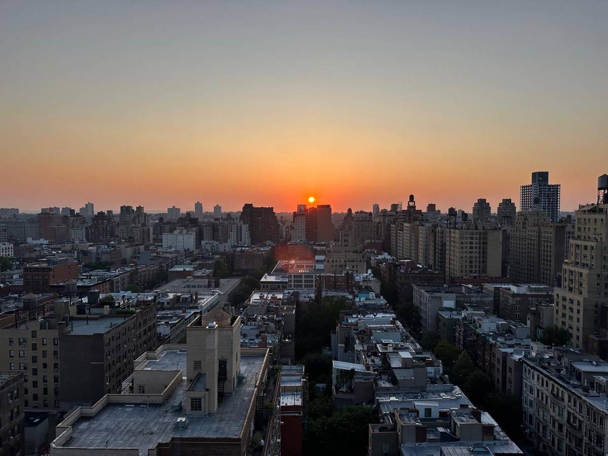 Sun Setting over the Canyons of the West Side of Manhattan