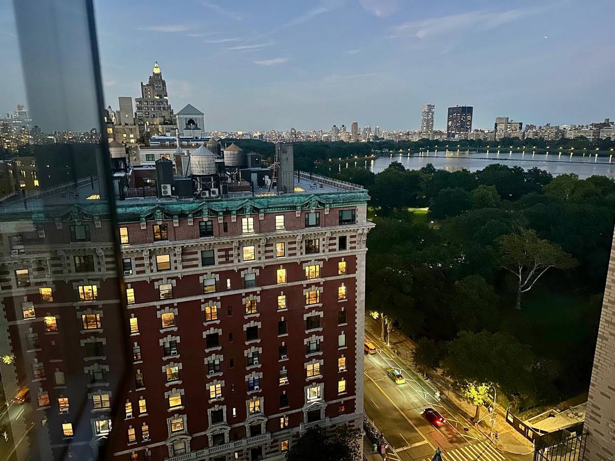 Looking Down on Central Park West and Out Towards Jacqueline Kennedy Onassis Reservoir