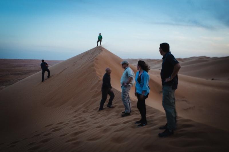 After arriving at our camp the delegation hiked to the skyline to watch the sun sink in the West. Everything is expansive in the desert.