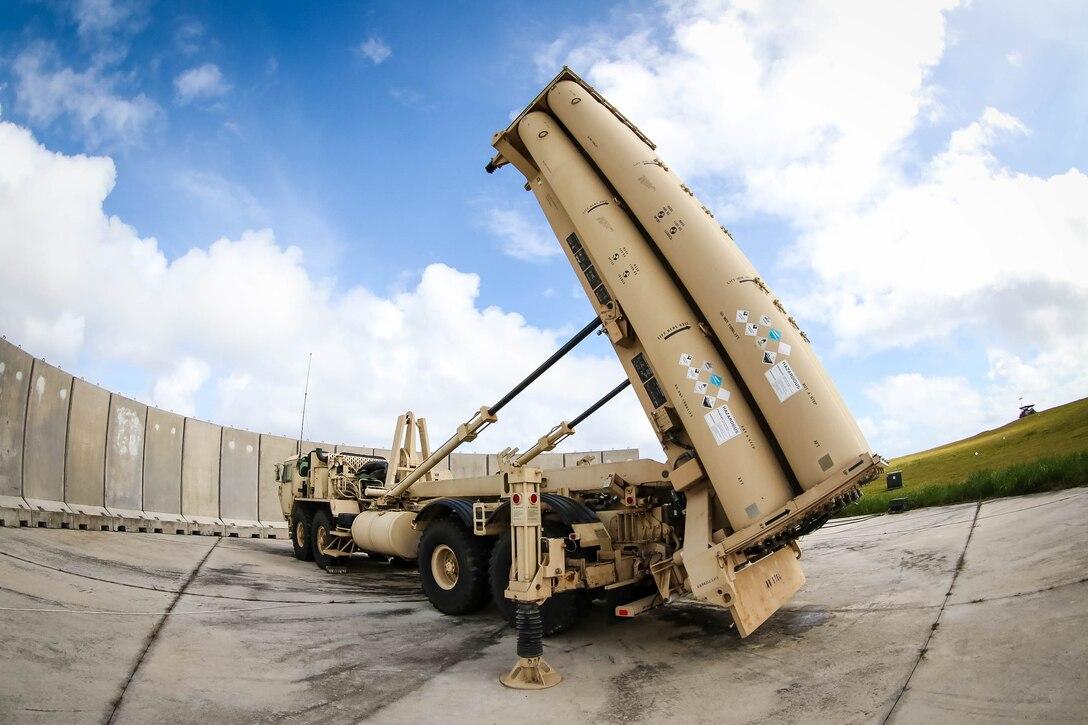 The Terminal High Altitude Area Defense system (THAAD): Photo Credit: US Department of War